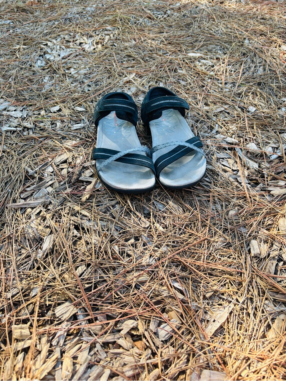 Merrell Terran Cross 11 Cross Black and Silver Strappy Comfort Sandals size 8 - Picture 12 of 14